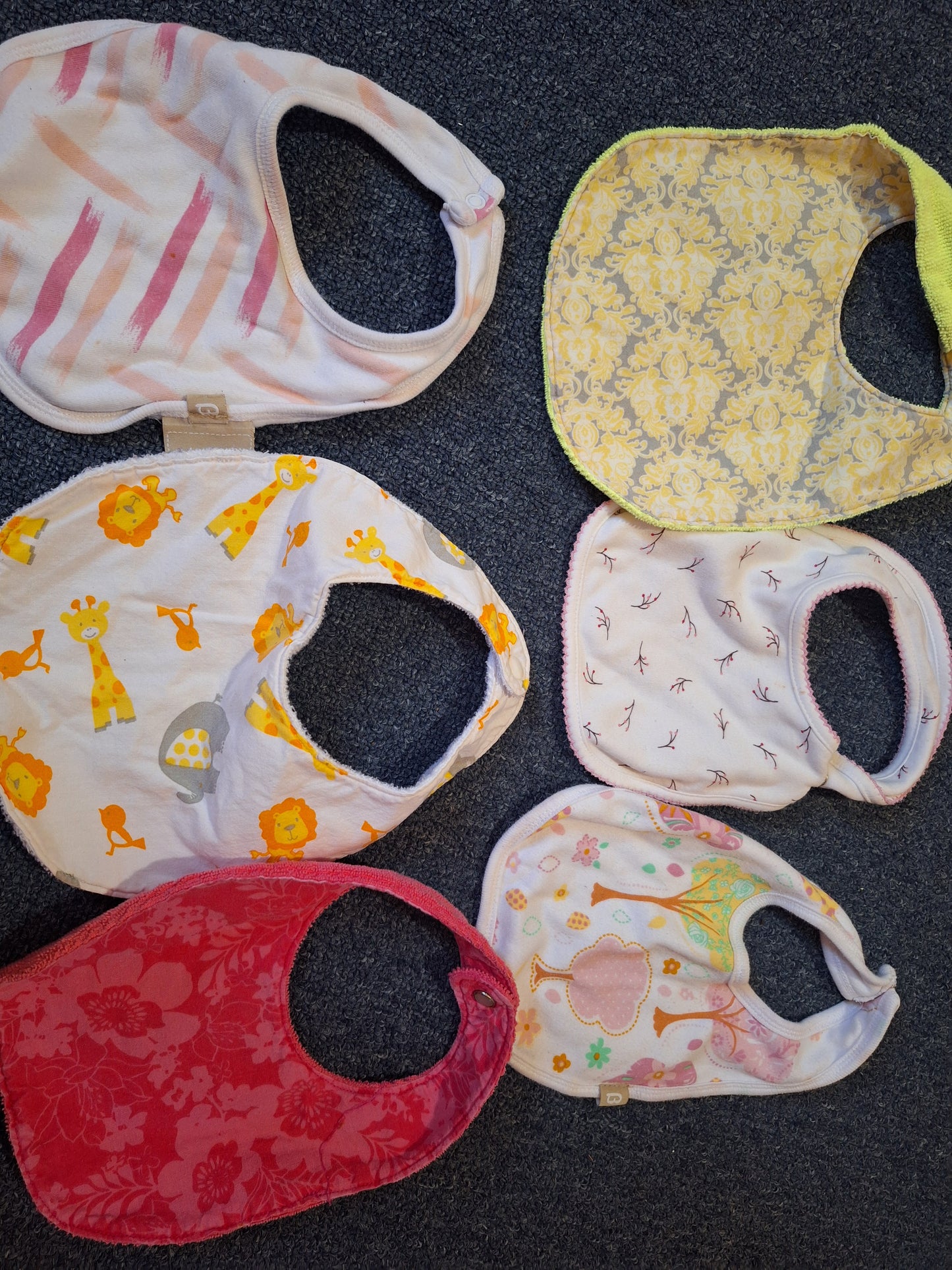 (00) 6 pack multi design bibs (Girl)