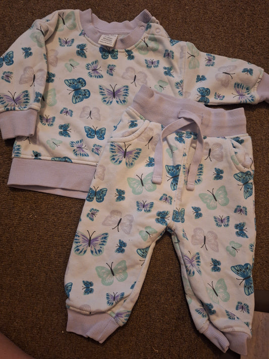 (0) Baby Berry Butterfly tracksuit set