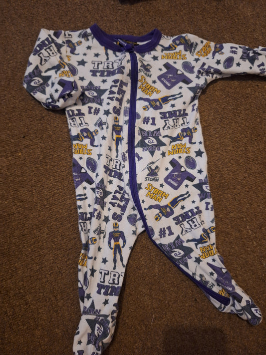 (00) NRL Storm Zip onesie