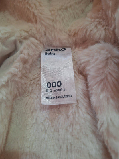 (000) Anko White Fleece coat