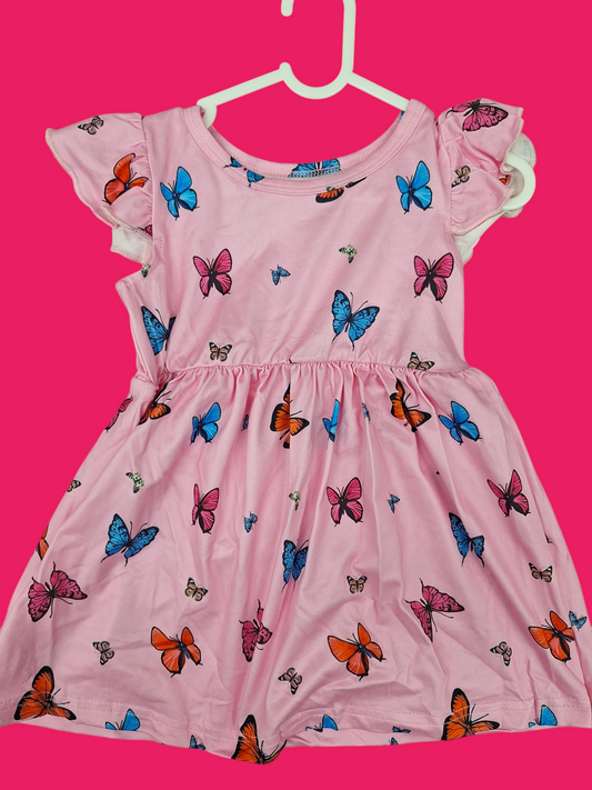 Baby Girl Pink Butterfly Dress