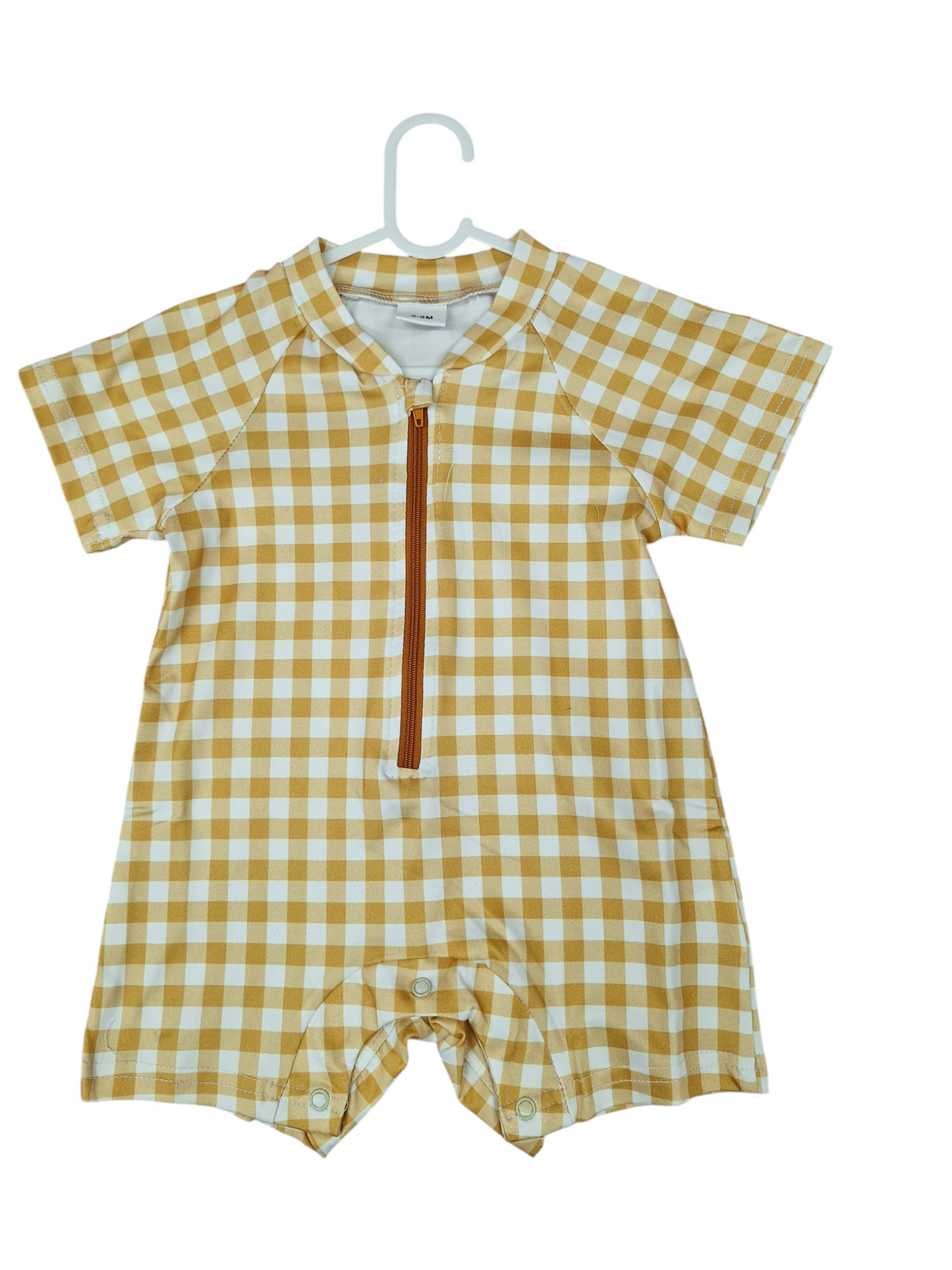 Baby Gingham Front Zip suit