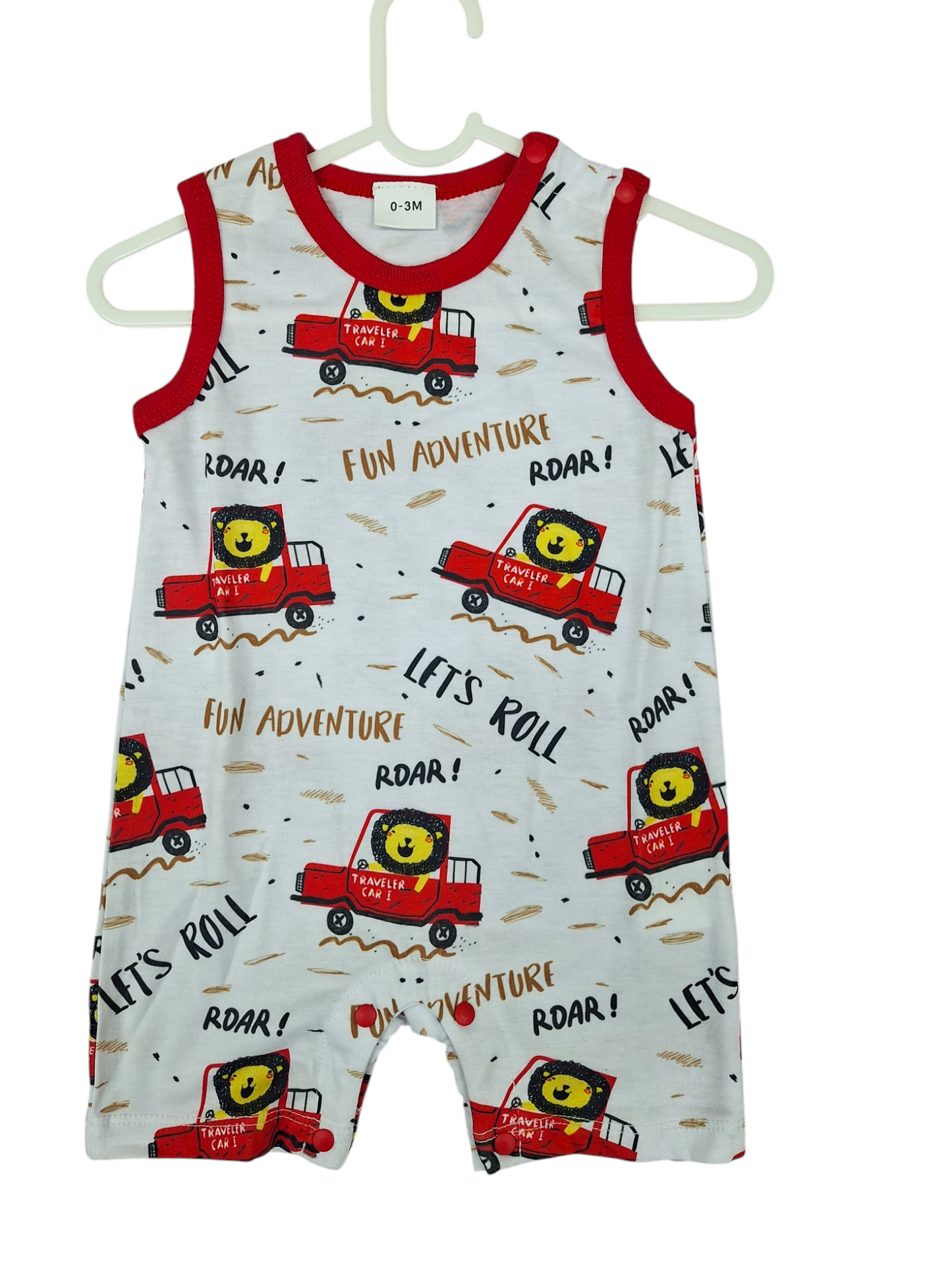 Baby boys Car & Lion Romper