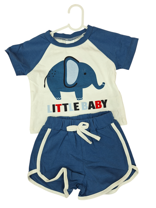 Baby Boy's 2 Piece Elephant Print Outfit