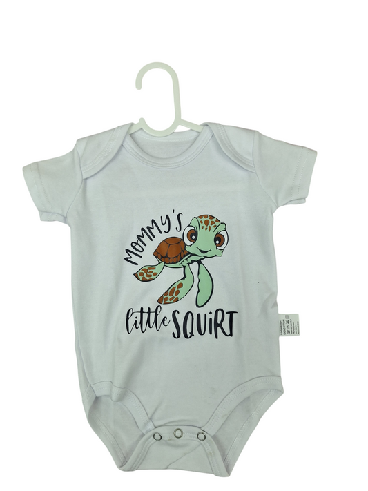 (0-3months)" Mommy's Little Squirt"  Bodysuit