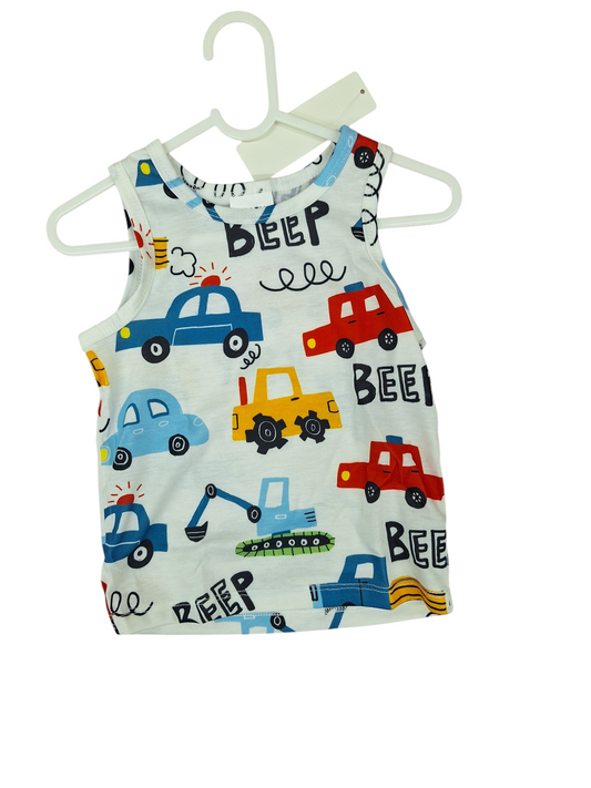 Baby Boy Car Print Tank