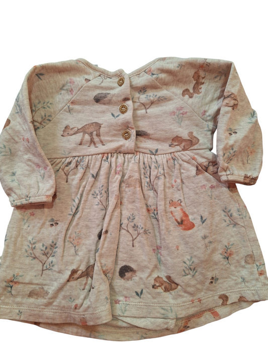 (000) Purebaby Grey Animal Dress