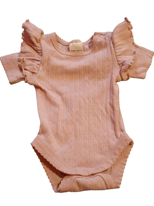 [00000] Baby Berry Pink Ruffle Body suit